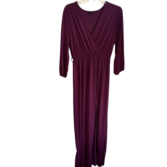 Iris Maroon Red Maxi Semi-Formal Long Dress Size 1X Maxi V-Neck Stretch XL - Picture 2 of 9